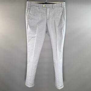 GANT RUGGER Size 32 Blue Light Blue Geometric Cotton Blend Cuffed Dress Pants